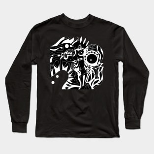 dark shadow alien samurai ecopop Long Sleeve T-Shirt